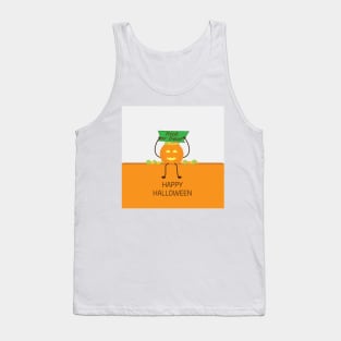 Halloween Green and Orange Pumpkin and candies Tank Top